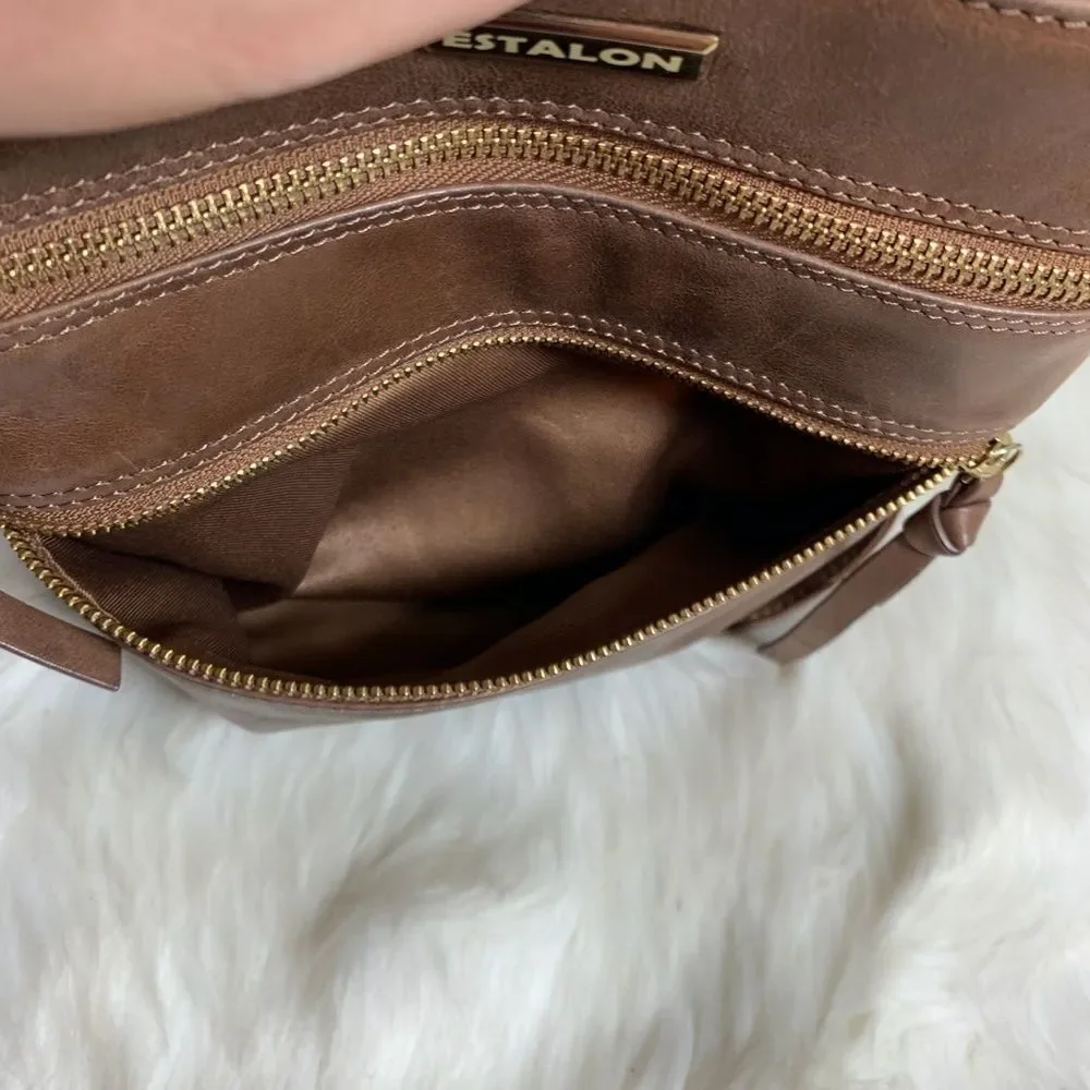 Estalon Brown Leather Crossbody Bag‎